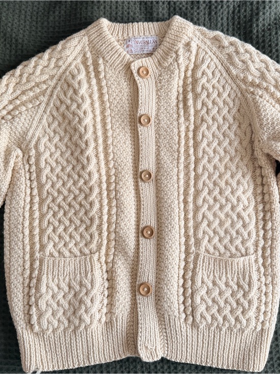 Other - Inverallan 4A Cream Aran Cable Knit Cardigan Sweater